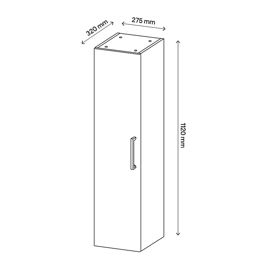 Colonne de salle de bains suspendue blanc l.27,5 x H.112 x P.32 cm, Opah* Colonne De Salle De Bains