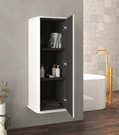 Baden Colonne de salle de bains à suspendre 1 porte H.123 cm, blanc mat, IDRA