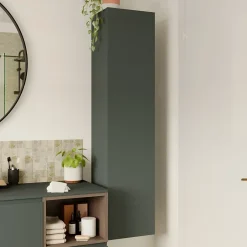 GoodHome Colonne de salle de bains l.35 x H.150 x P.30 cm noir mat Kentia