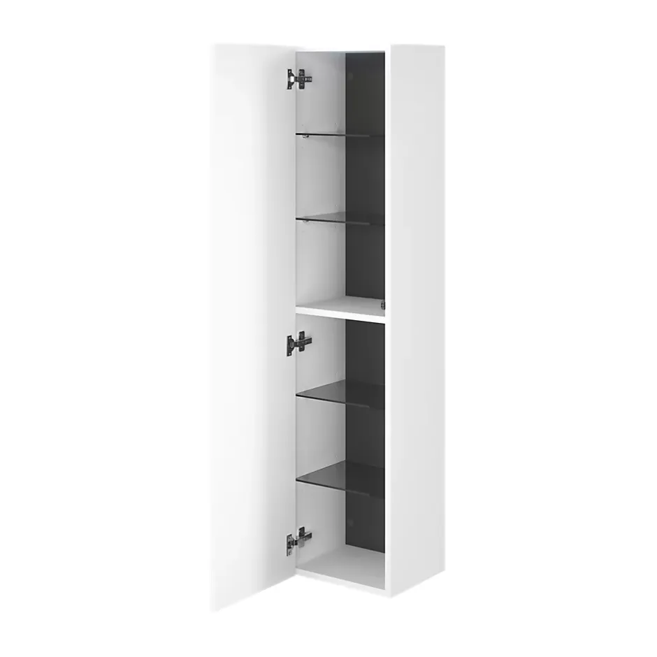 GoodHome Colonne de salle de bains l.35 x H.150 x P.30 cm blanc mat Kentia