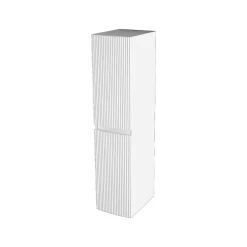 Colonne de salle de bains blanc mat strié l.30 x H.130 x P.40 cm, Vague* Colonne De Salle De Bains