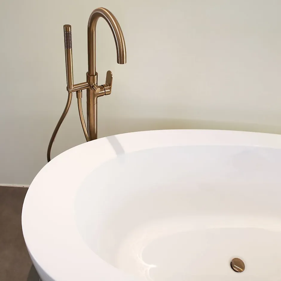 Essebagno Colonne de sol mécanique cuivre brossé pour baignoire ilot Charme II