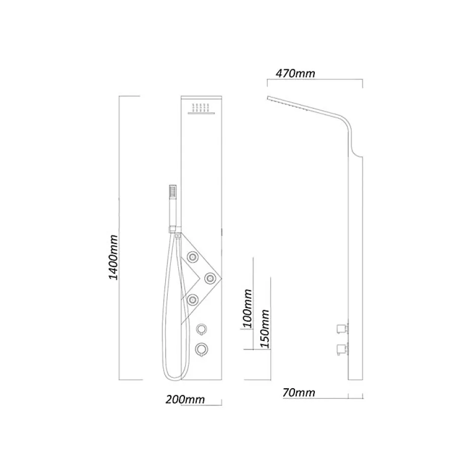 Distribain Colonne d'hydromassage A216-2 -* Colonne De Douche Hydromassante