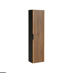 Otitec Colonne haute - 35 x 140 cm - 1 porte - Chêne Wotan - WOTANIA* Armoire De Salle De Bains