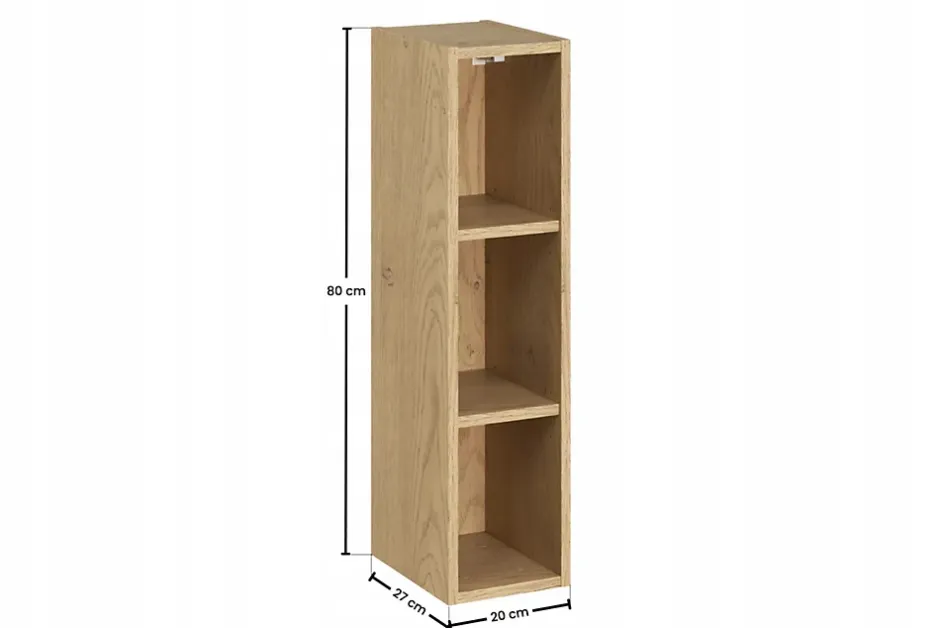 Furnidea Colonne murale ouverte pour salle de bains DALIA chêne cremona 20 x 80 cm* Colonne De Salle De Bains
