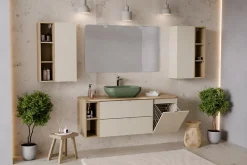 Furnidea Colonne murale ouverte pour salle de bains DALIA chêne cremona 20 x 80 cm* Colonne De Salle De Bains