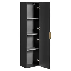 Petits-Meubles Colonne murale salle de bain 1 porte Adriel Noir