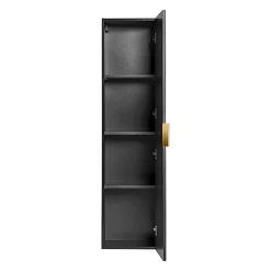 Petits-Meubles Colonne murale salle de bain 1 porte Adriel Noir