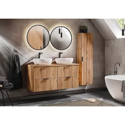 Petits-Meubles Colonne murale salle de bain 1 porte Adriel Bois* Colonne De Salle De Bains