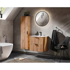 Petits-Meubles Colonne murale salle de bain 1 porte Adriel Bois* Colonne De Salle De Bains
