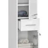 3xE Living Colonne salle de bain, 2 armoires, 140 x 30 x 30 cm, blanc / blanc brillant
