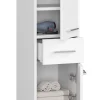 3xE Living Colonne salle de bain, 2 armoires, 140 x 30 x 30 cm, blanc mat