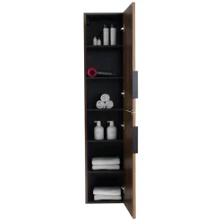 Jindoli Colonne salle de bain 160 cm Aquasila finition effet noyer brun