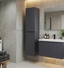 Top Bath COLONNE salle de bain Armoire de rangement APOLLO LAQUE GRIS GRIS KIT