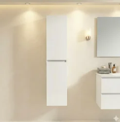 Top Bath COLONNE salle de bain Armoire de rangement APOLLO LAQUE GRIS BLANC KIT