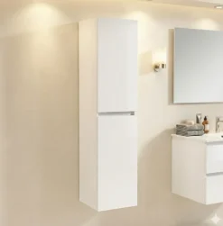 Top Bath COLONNE salle de bain Armoire de rangement APOLLO LAQUE GRIS BLANC KIT