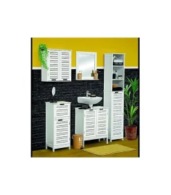Tendance Colonne salle de bain blanche 1 porte 3 niveaux Miami