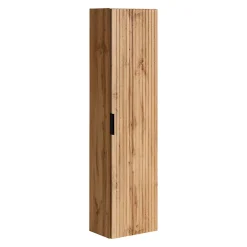 Meublorama Colonne salle de bain suspendue NOXERA 1 porte Coloris chene wotan Hauteur 140 cm