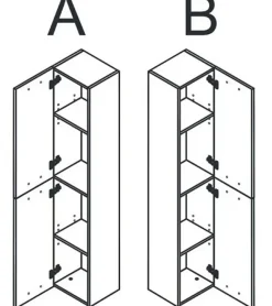 Pegane Colonne salle de bain Suspendue avec 2 Portes coloris Alaska chêne à nœuds - Hauteur 150 x Longueur 30 x Profondeur 25 cm* Colonne De Salle De Bains