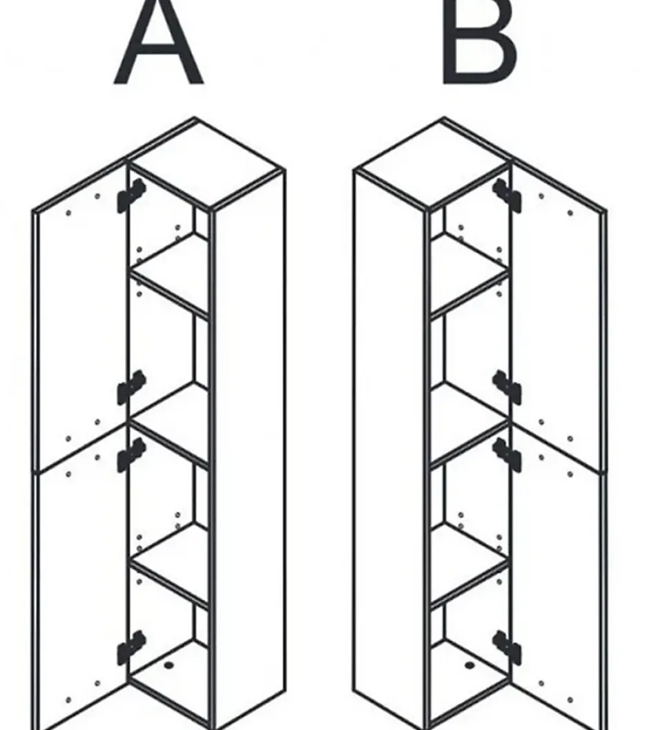 Pegane Colonne salle de bain Suspendue avec 2 Portes coloris Alaska chêne à nœuds - Hauteur 150 x Longueur 30 x Profondeur 25 cm* Colonne De Salle De Bains