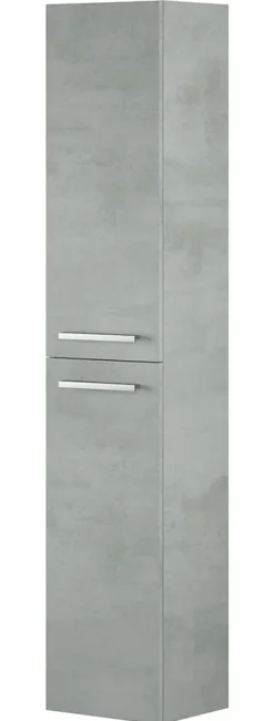 Pegane Colonne Salle de bain suspendue avec 2 portes décor béton - 150 x 30 x 25 cm