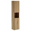 Meublorama Colonne salle de bain VANO 2 portes et 1 niche Chene L30 x P25 x H140 cm Meuble suspendu* Colonne De Salle De Bains