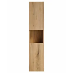 Meublorama Colonne salle de bain VANO 2 portes et 1 niche Chene L30 x P25 x H140 cm Meuble suspendu* Colonne De Salle De Bains
