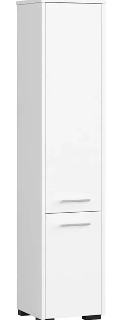 Akord Furniture Factory Colonne salle de bains AKORD FIN Blanche 30 cm 2 portes façade Blanche 5 étagères 30x30x140 cm* Colonne De Salle De Bains|Meuble De Salle De Bains Faible Profondeur