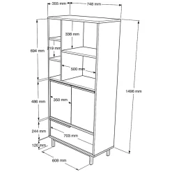 Pier Import Colonne salle de bains blanche 3 portes 5 niches JENA* Armoire De Salle De Bains