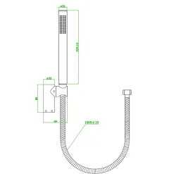 Essebagno Combiné support de douche gun métal 3 pièces Luisa