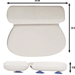 Vivezen Coussin, oreiller de bain avec ventouses pour baignoire, Spa - Blanc -* Accessoire De Baignoire