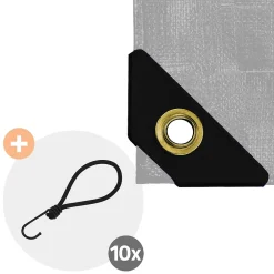 ECD Germany Couverture housse protection 4x6m 24m² en PVC imperméable + œillets 650g/m² gris