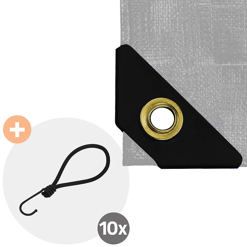 ECD Germany Couverture housse protection 4x6m 24m² en PVC imperméable + œillets 650g/m² gris
