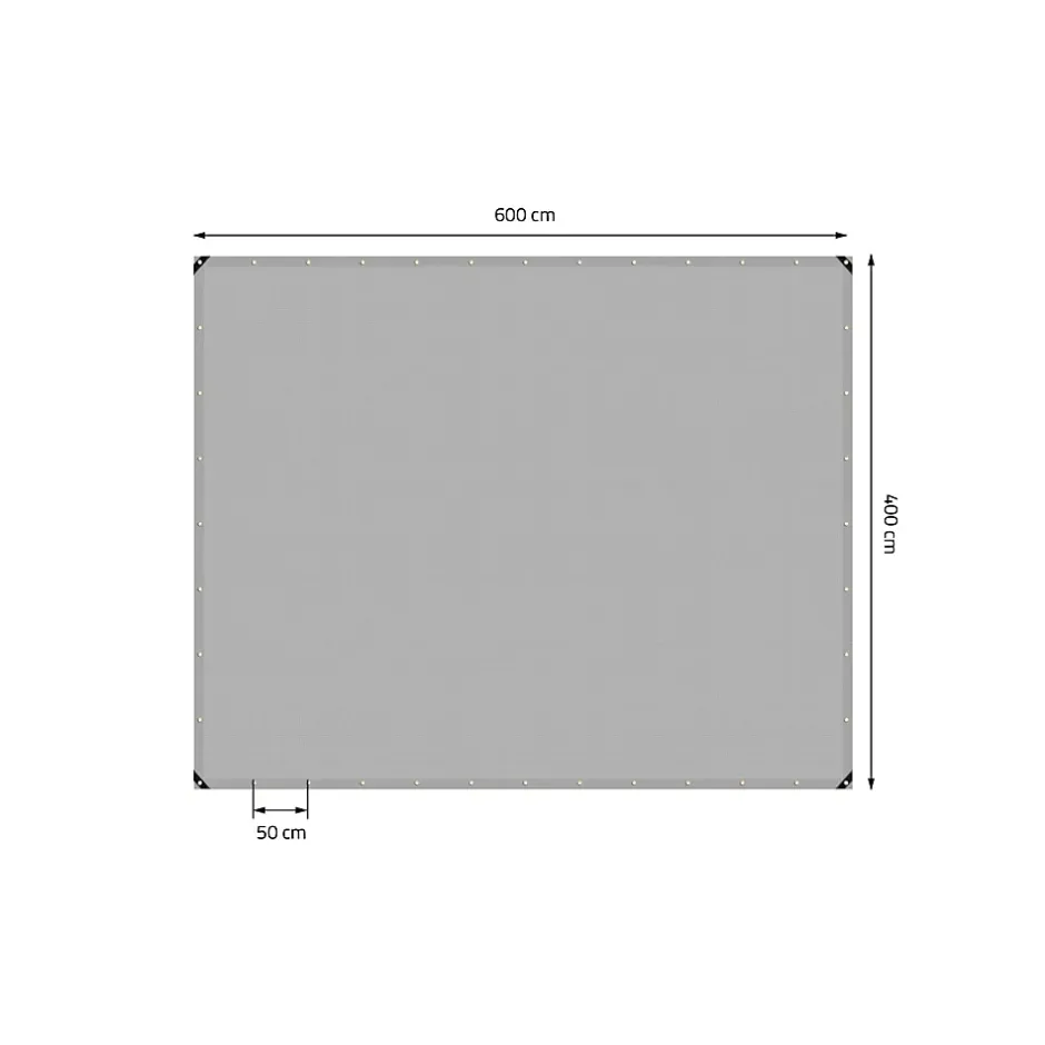 ECD Germany Couverture housse protection 4x6m 24m² en PVC imperméable + œillets 650g/m² gris