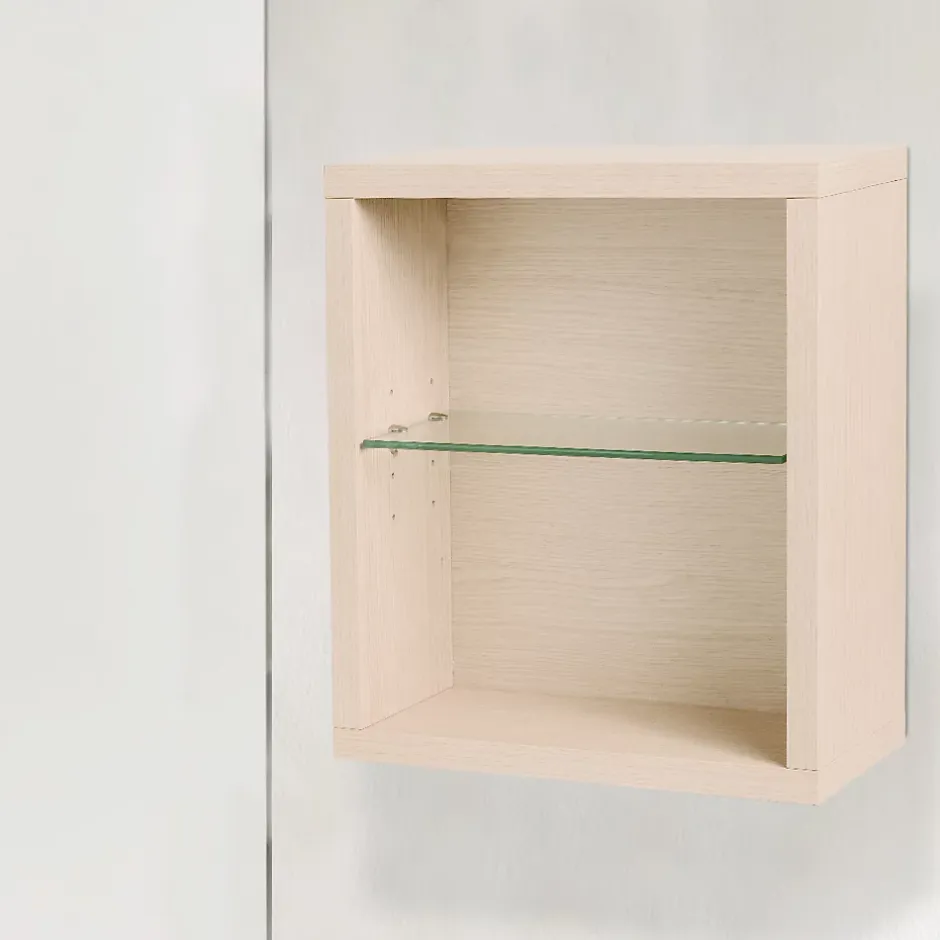 Autres Cube de rangement modulaire étagère caisson murale bois 45 x 40 x 18 cm chêne CEDAM