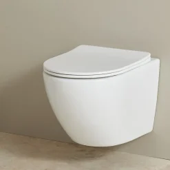 Planète Bain Cuvette suspendue sans bride avec abattant slim - Ceres