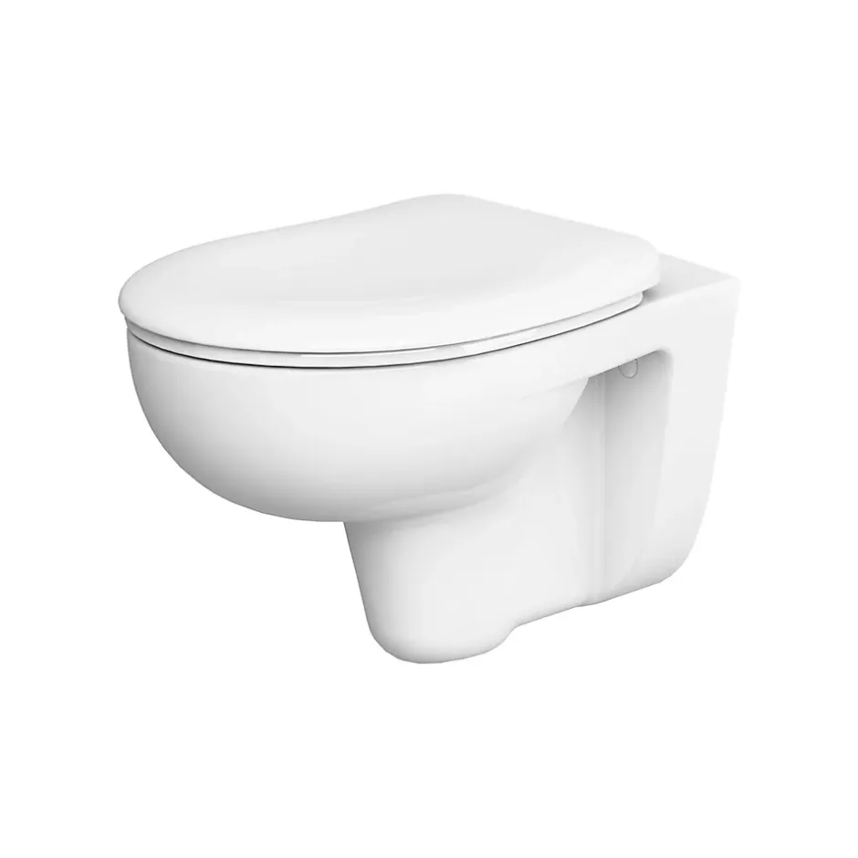 Cuvette suspendue Urmia en porcelaine vitrifiée avec abattant polypropylène blanc* Wc Suspendu