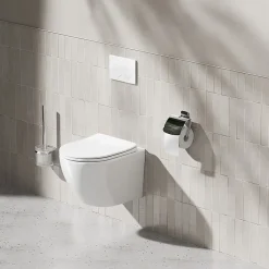 Am.Pm Europe Cuvette WC Suspendu Blanc Toilette Suspendu FlashClean WC sans rebord avec couvercle de siège SoftClose, CXB1701SC Blanc AM.PM