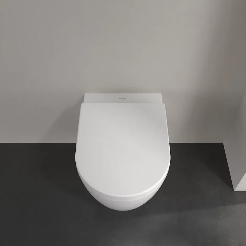 Villeroy & Boch Cuvette WC suspendu en céramique blanche et abattant fermeture ralentie Exclusive,* Wc Suspendu