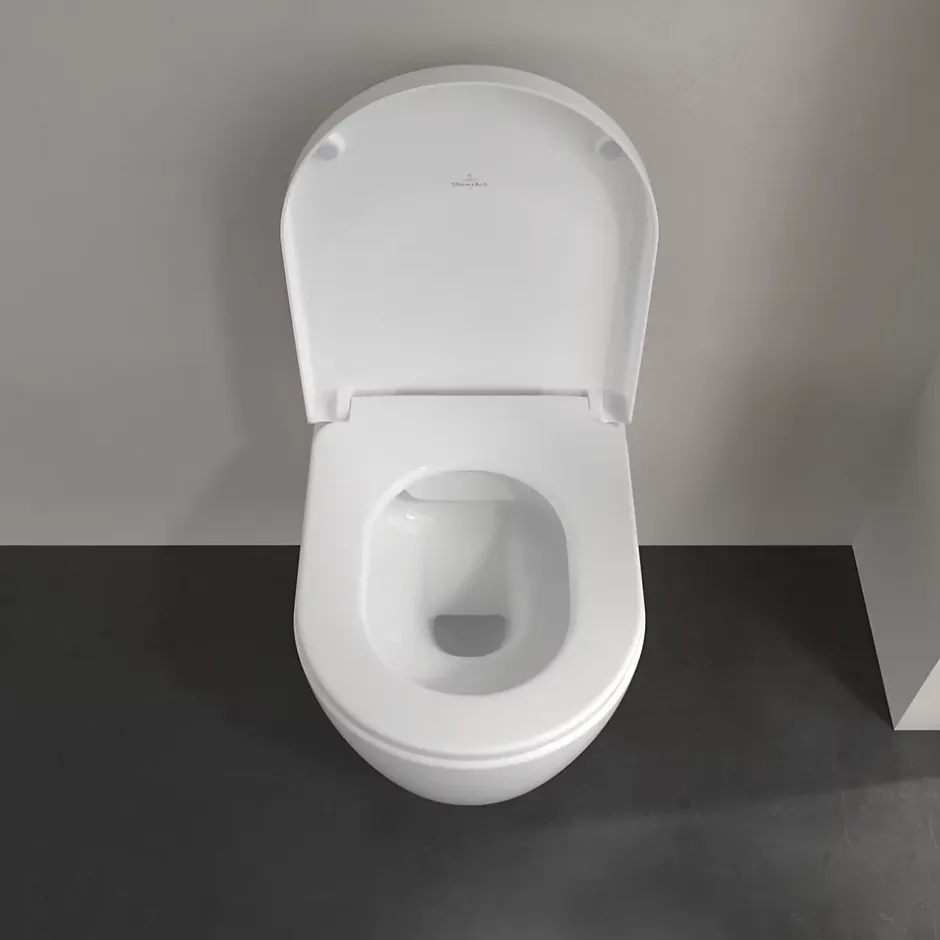 Villeroy & Boch Cuvette WC suspendu en céramique blanche et abattant fermeture ralentie Exclusive,* Wc Suspendu