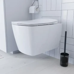 GoodHome Cuvette WC suspendu en céramique, l.36 x H.35,5 x P.50 cm, blanc, Levanna* Wc Suspendu
