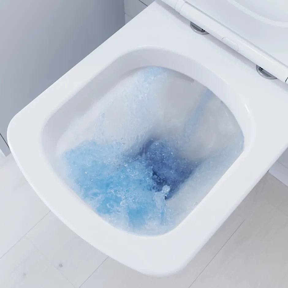 GoodHome Cuvette WC suspendu en céramique, l.36 x H.35,5 x P.50 cm, blanc, Levanna* Wc Suspendu