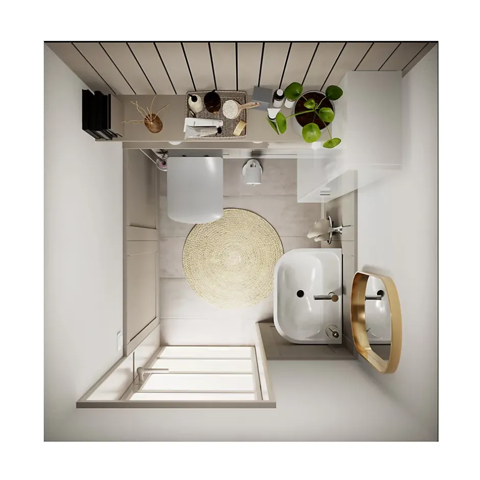 GoodHome Cuvette WC suspendu en céramique, l.36 x H.35,5 x P.50 cm, blanc, Levanna* Wc Suspendu