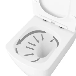 GoodHome Cuvette WC suspendu en céramique, l.36 x H.35,5 x P.50 cm, blanc, Levanna* Wc Suspendu