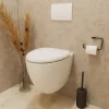 GoodHome Cuvette WC suspendu en céramique, l.37,5 x H.36,5 x P.50 cm, blanc, effet Vortex, Kentia