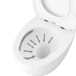 GoodHome Cuvette WC suspendu en céramique, l.37,5 x H.36,5 x P.50 cm, blanc, effet Vortex, Kentia