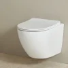 Planète Bain Cuvette WC suspendu gain de place 49 cm sans bride blanc brillant - Corolla