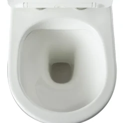 Planète Bain Cuvette WC suspendu gain de place 49 cm sans bride blanc brillant - Corolla