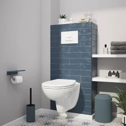 GoodHome Cuvette WC suspendu Lagon en céramique avec abattant duroplast blanc* Wc Suspendu