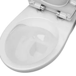 GoodHome Cuvette WC suspendu Lagon en céramique avec abattant duroplast blanc* Wc Suspendu